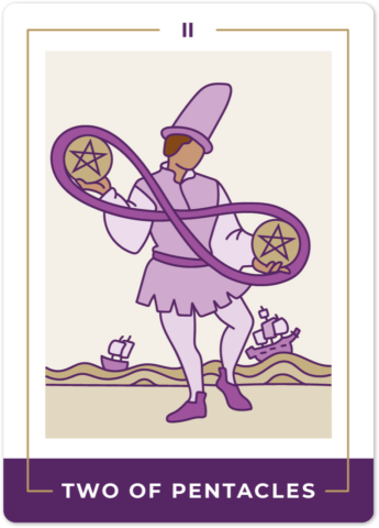 Two of Pentacles Tarot Card Meanings tarot card meaning