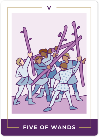 Five of Wands Tarot Card Meanings tarot card meaning