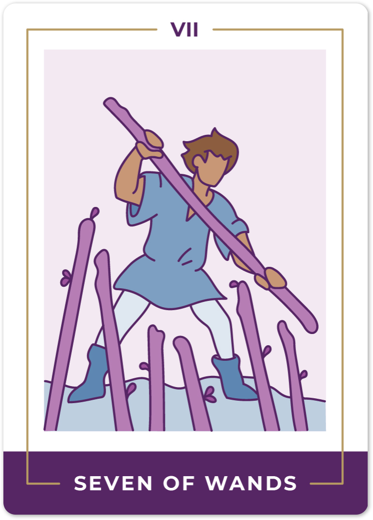 Seven of Wands Tarot Card Meanings tarot card meaning