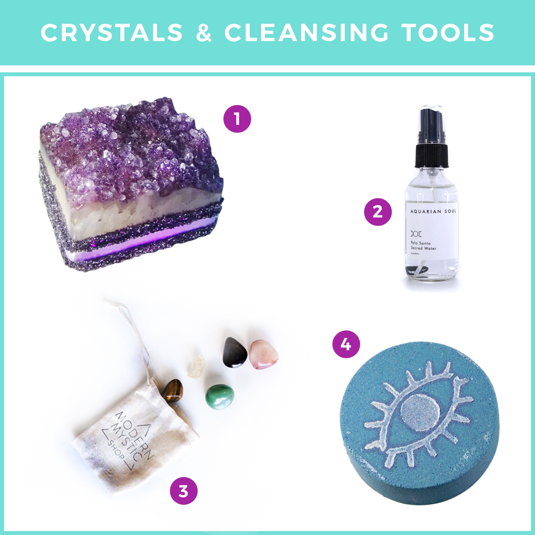 Crystals and Cleansing Tools
