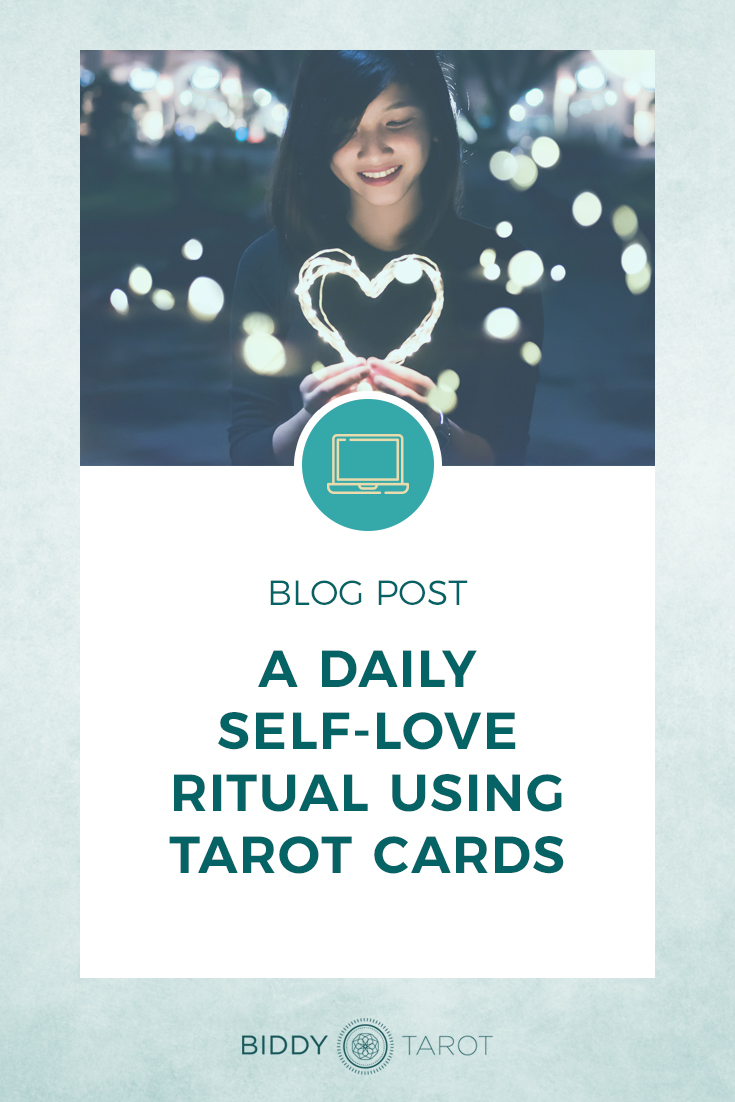 Daily Self Love Ritual Using Tarot Cards | Biddy Tarot | Woman Holding Heart made of lights
